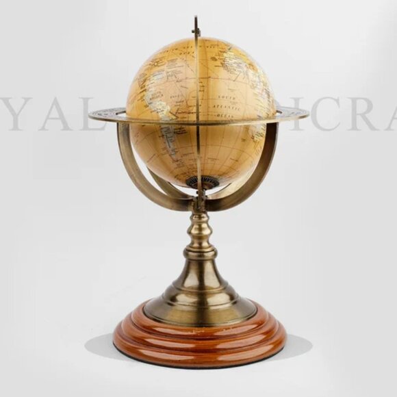 Brass Nautical Armillary Tabletop Sphere World Globe Vintage Marine Decor Gift - Picture 2 of 6
